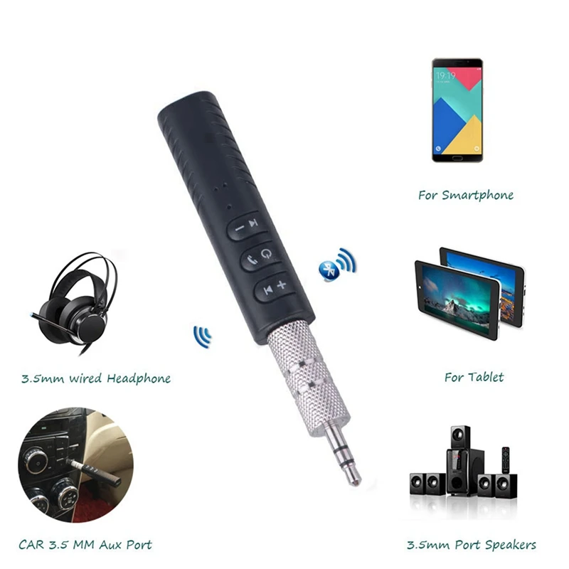 

2Pcs Audio Adapter 3.5mm AUX Adapter Bluetooth V5.0 Transmitter Receiver & 1x Bluetooth Receiver Transmitter US Plug
