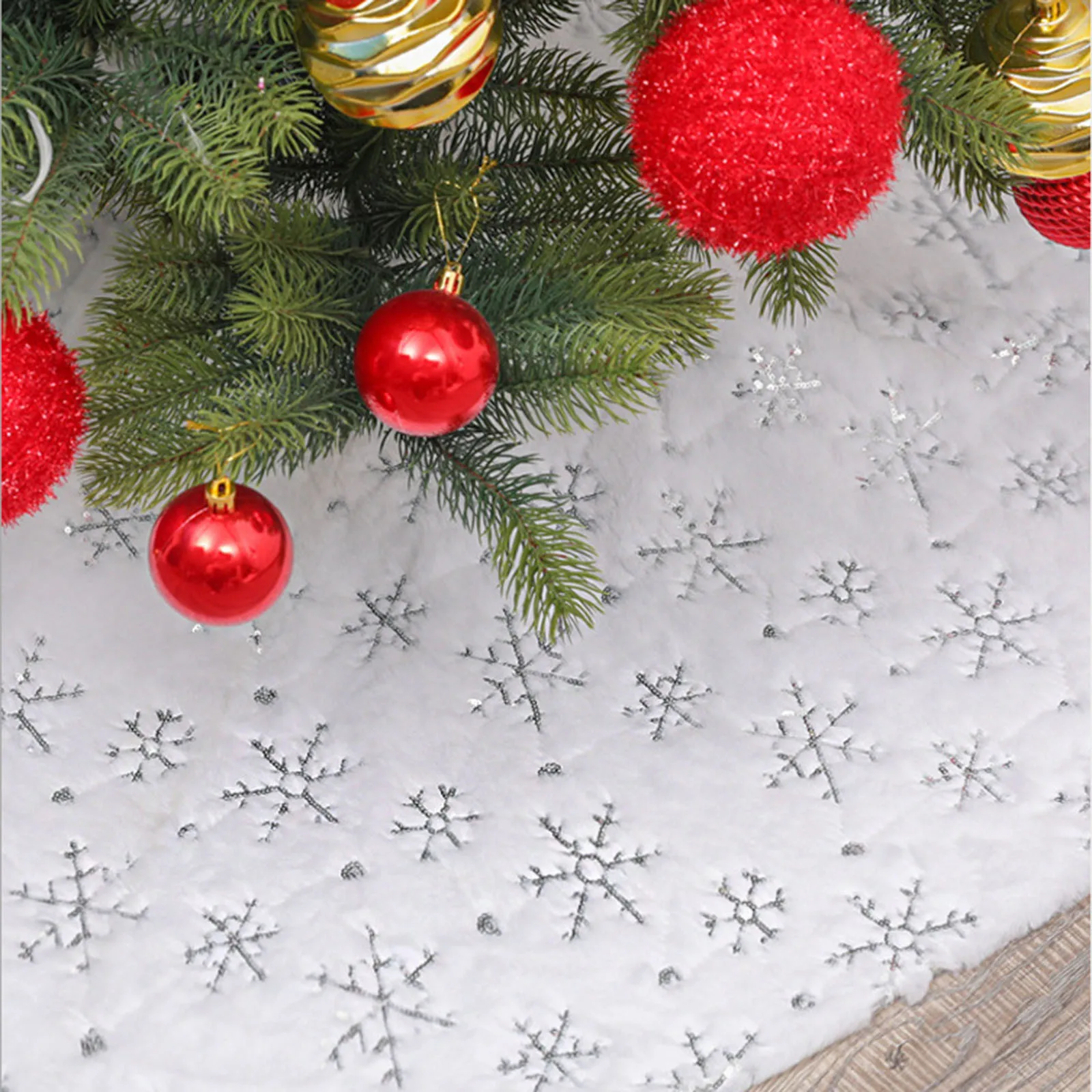 

Рождественское украшение, юбка со снежинками и кристаллами, фартук для рождественской елки, украшение для дома на Рождество, Рождество, Нов...