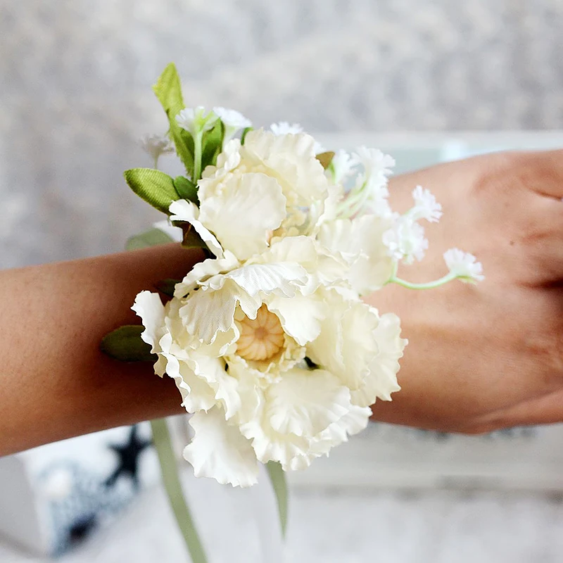 Браслет с цветами для девочек аксессуары невесты браслет ручной работы