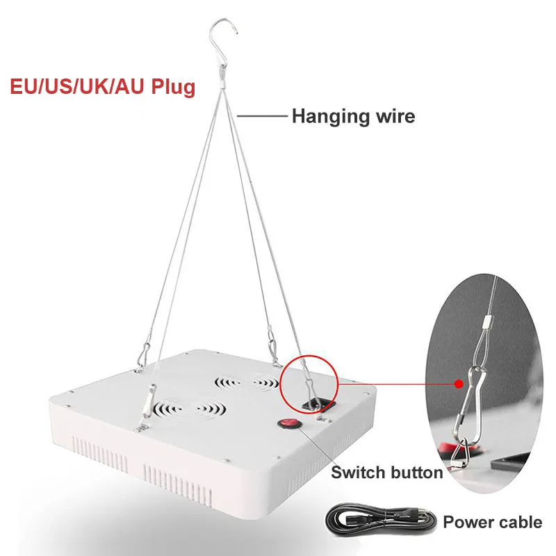 Фитолампа светодиодная полного спектра для выращивания растений 265 в - купить по
