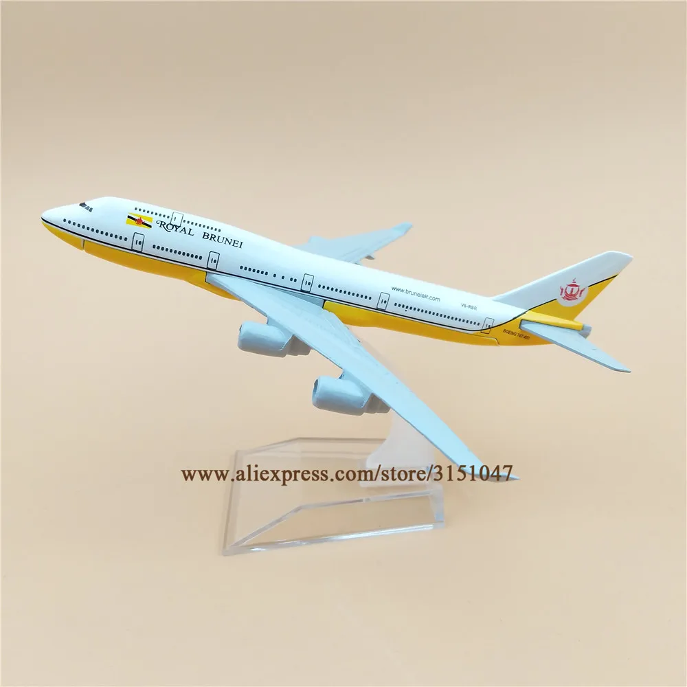 16 см Air Royal Бруней B747 Boeing 747 400 Airlines модель самолета Модель металлический сплав