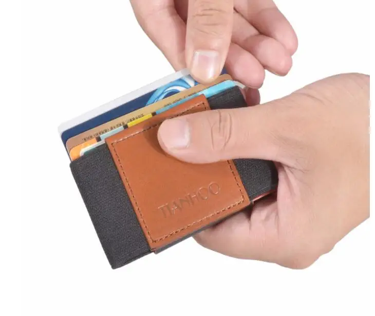 cartão de crédito, mini bolso fino, costura artesanal, preto