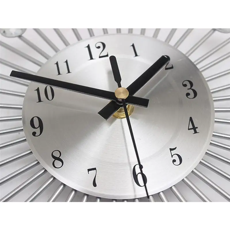 

Craft Metal Rhinestone Wall Clock Modern Silent Clock Hanging Decor for Living Room Bedroom Office