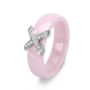 Pink Ring Ювелирные наборы для костюма, черный, белый, розовый, подвеска в виде капли воды, ювелирные изделия, серьги X Крест, кольца для женщин, свадебные ювелирные изделия с кристаллами - Окраска металла: Pink Ring