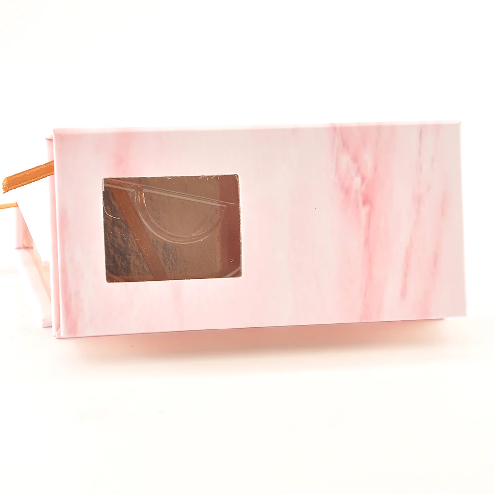 

Wholesale eyelash packaging box lash boxes package custom rectangle magnetic marble pink mink lashes makeup storage case vendors