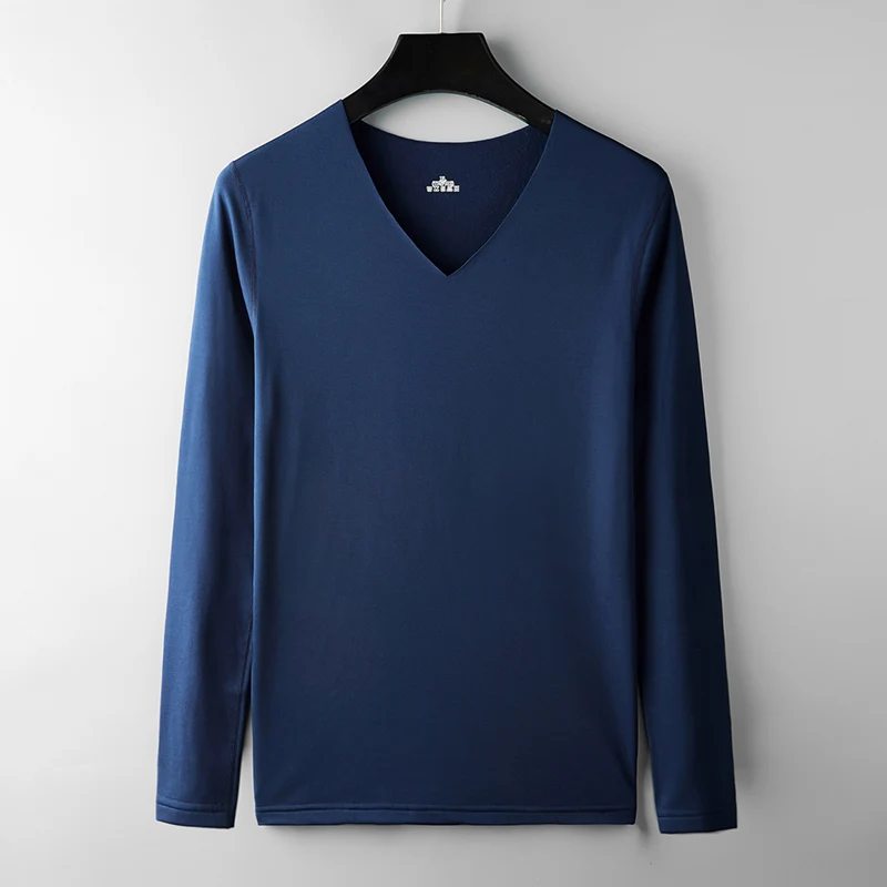 

Autumn/Winter Men's Warm T-shirt Men's long sleeve casual V-neck thickened T-shirt men's T-shirt