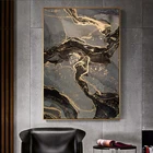 Роскошный абстрактный плакат с жидкостью, черные, серые, Золотые Мраморные настенные картины на холсте, современное художественное оформление, роспись, гостиная, домашний декор