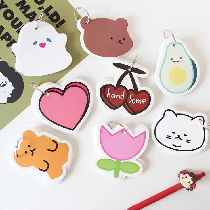 Мультяшные Блокноты с кроликом медведем цветком авокадо Персиком сердцем