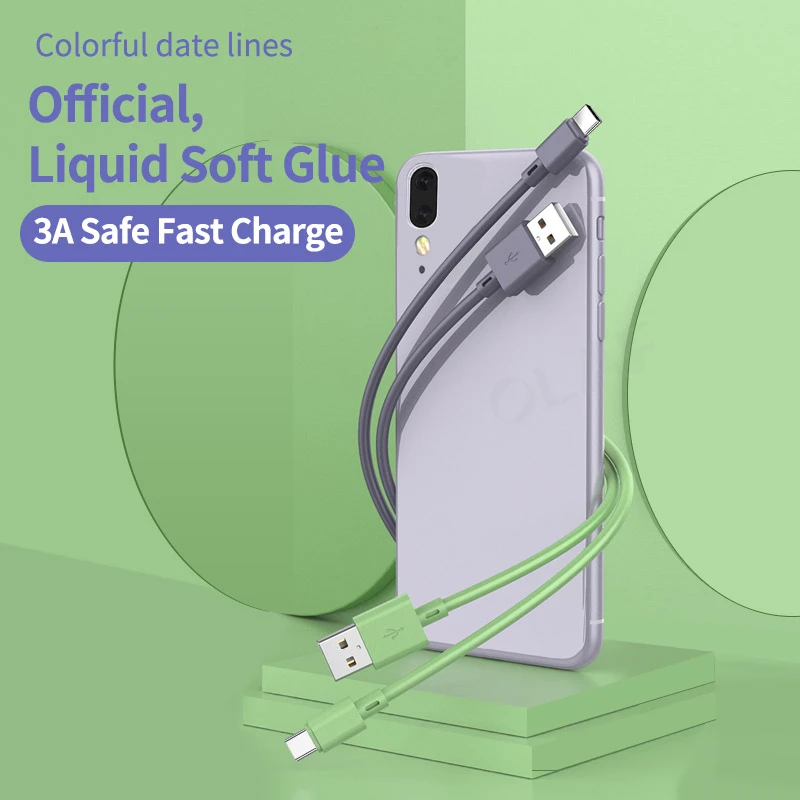 

Olaf Soft Liquid Cable Micro USB Type C Fast Charing Data Cable For Samsun Xiaomi Huawei Type C Cable USB-C Android Phone Cord