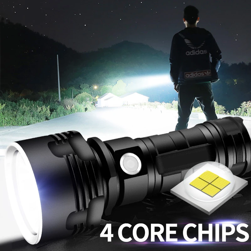 Супермощный светодиодный фонарик L2 XHP50, тактический фонарик, заряжаемый от USB, водонепроницаемый Ультраяркий фонарь для кемпинга