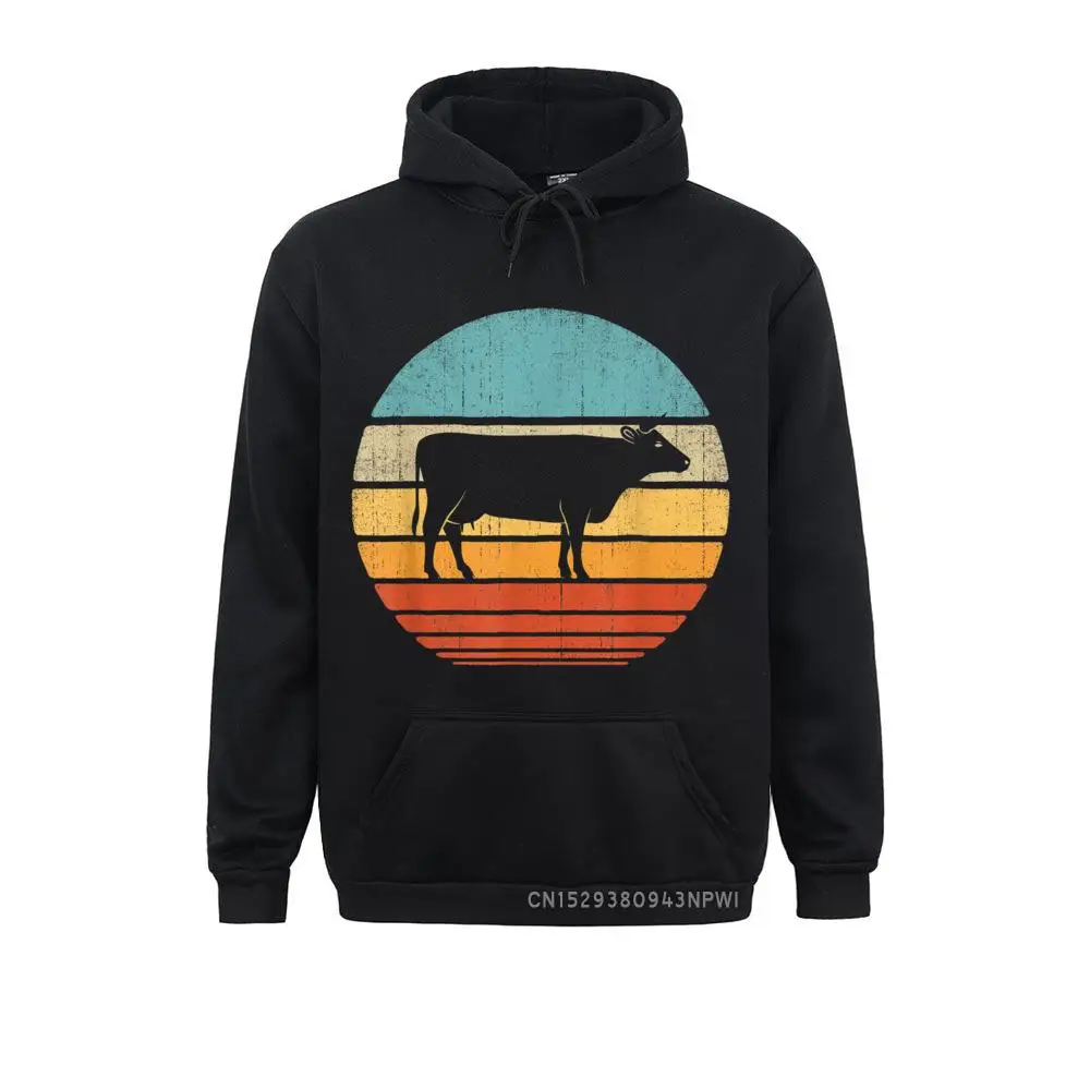 

Cow 60s 70s Sunset Farm Animal Dairy Farmer Pullover Sweatshirts For Women Crazy Ostern Day Hoodies Dominant Beach
