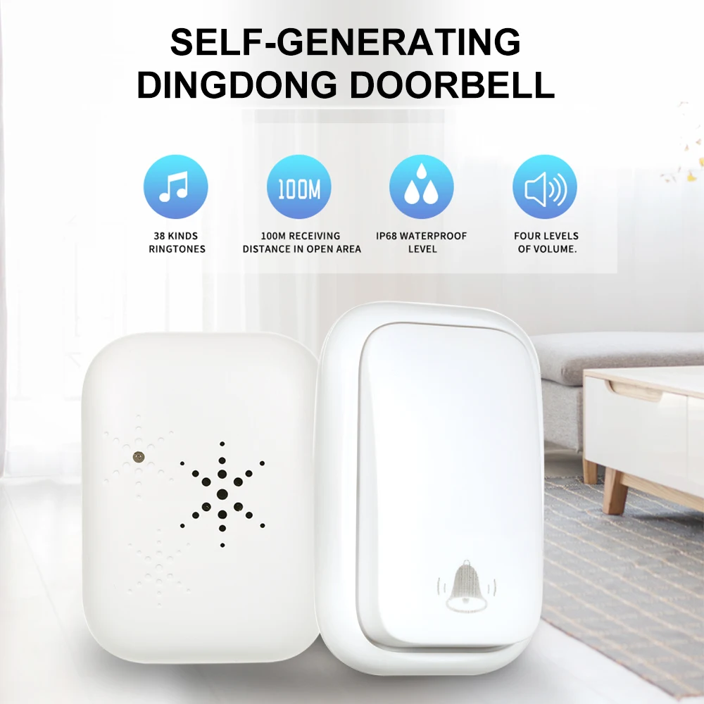 Беспроводной Автономный Водонепроницаемый дверной звонок мини