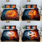 Комплект спортивного постельного белья для мальчиков, 3D пододеяльник для футболабейсболабаскетбола, спортивное одеяло