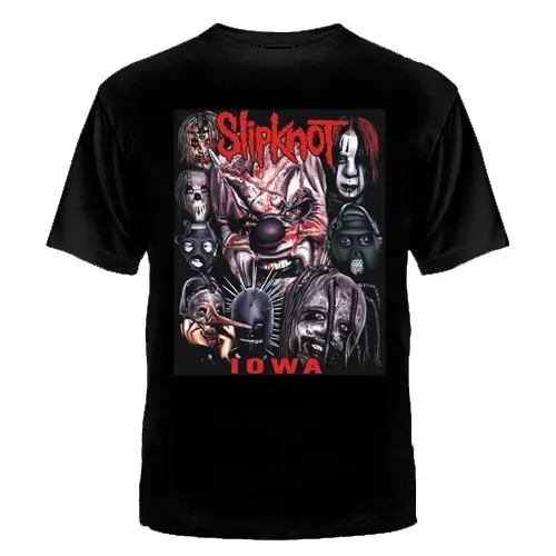 ФУТБОЛКА &quotSLIPKNOT IOWA&quot вечная прекрасная музыка мира людей шелкография хлопок