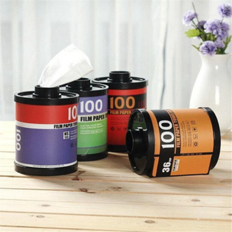 

Tissue Box Pumping Paper Towel 35mm Film Tube Home Car Tissue Case Box Container Towel Napkin Paper Box Tissue Box Cover