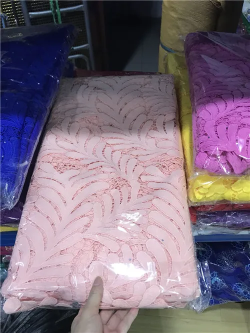 pink Шнур кружево для нигерийских вечерние детские розовые кружевная ткань гипюр кружевная ткань с камнями tissu dentelle африканская ткань для платья 5yard - Цвет: pink