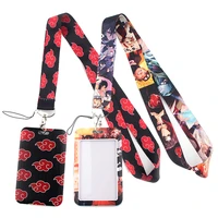 lt17 anime red cloud lanyard credit id badge holder key rings bag student women travel bank bus business card cover keychain
