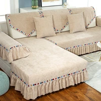 luxury chenille khaki sofa cover suede soft sofa towel slipcover anti slip cushion backrest pillow case living rroom sofa set