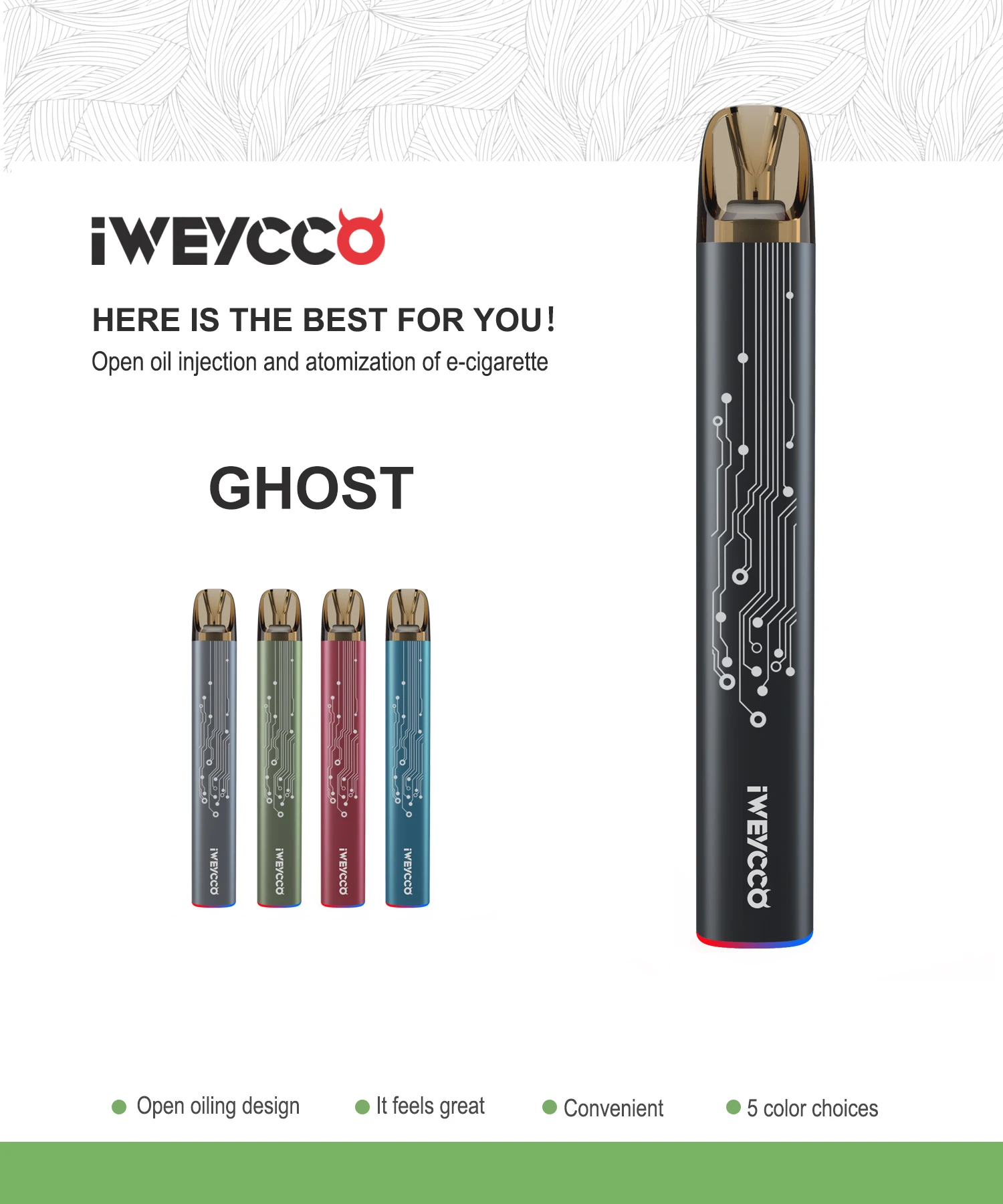 Original Electronic Cigarette Vaporizer Iweycco Ghost Cartridge Pod электронная сигарета Pod e-Cigarette Vape Pen Vaper