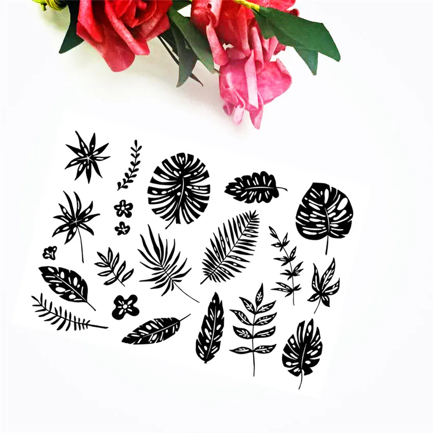 

11x16CM leaves transparent seal clear stamps silicone seal roller stamps DIY scrapbook album / card production