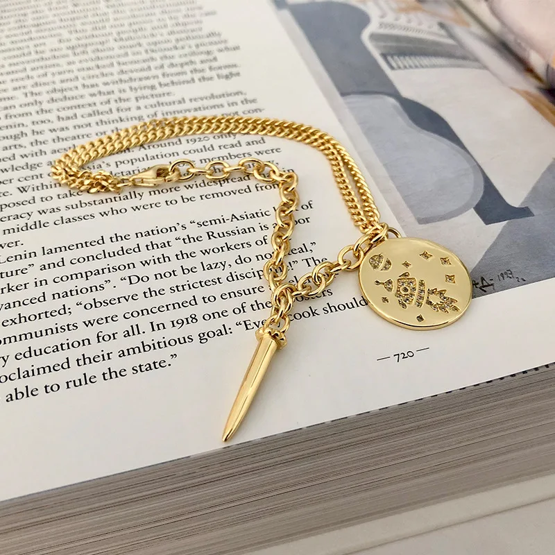 925 серебро браслет личности человеческое лицо Луна Круглый письмо конусный