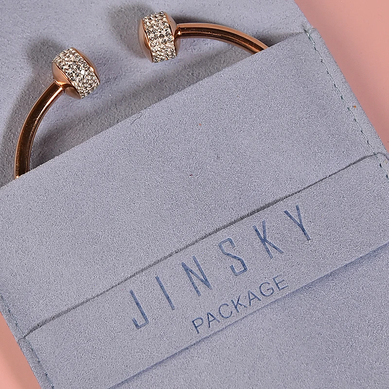 

100 Pcs/Lot Personalized Jewelry Pouch MicroFiber Packaging Bags Bracelet Earring Necklace Lipstick Jewellry Storage Organizer