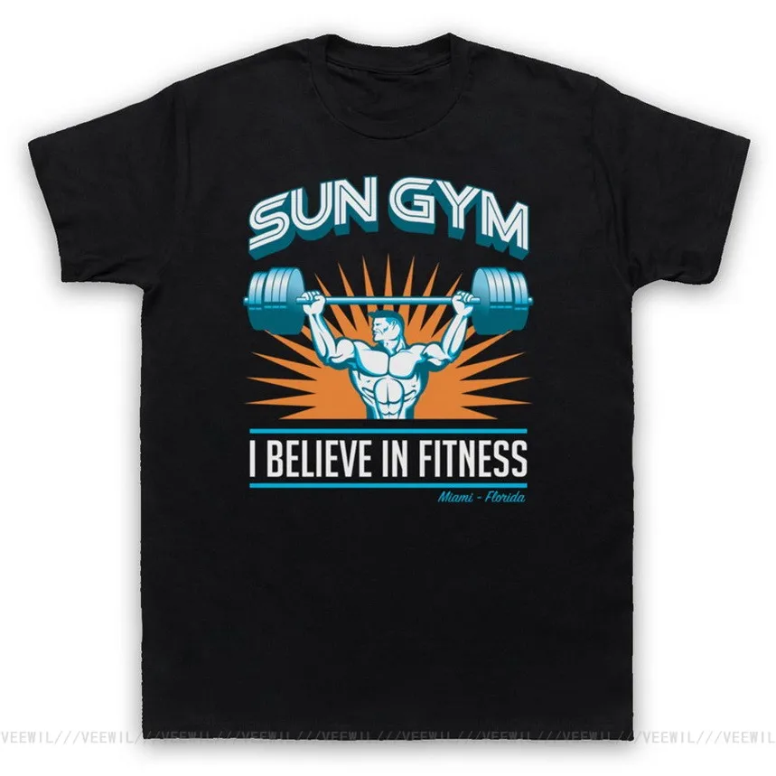 

Футболка мужская SUN GYM, с надписью I BELIEVE IN FITNESS PAIN & GAIN, размеры S, 5XL