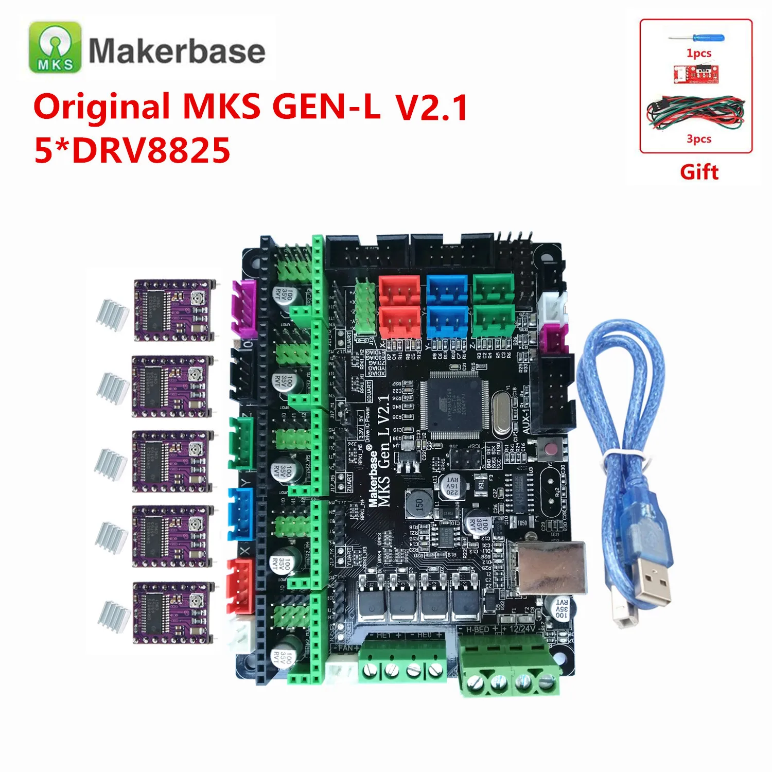 makerbase original mks gen l v2 1 3d printer control card mks motherboard support a4988 drv8825 tmc2130 tmc2208 tmc2209 lv8729 free global shipping