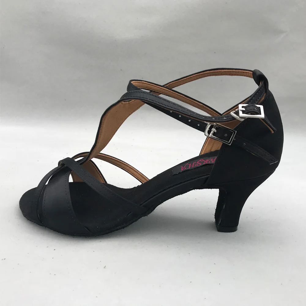 На низком каблуке Туфли для латинских танцев для женщин Латинской сальсы обувь Туфли pratice удобная обувь MS6252BLK высокий каблук в наличии от AliExpress RU&CIS NEW