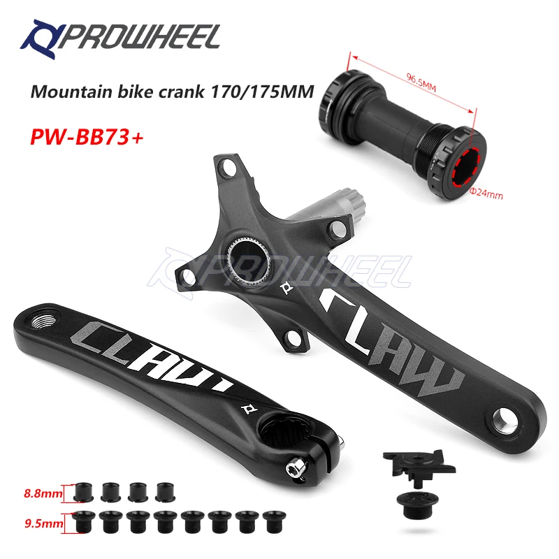 

PROWHEEL 104BCD 175mm 170mm Cranks 30/32/34/36/38/40/42/44/46/48/50/52T Sprocket with Bottom Bracket Mountain Bicycle Crankset