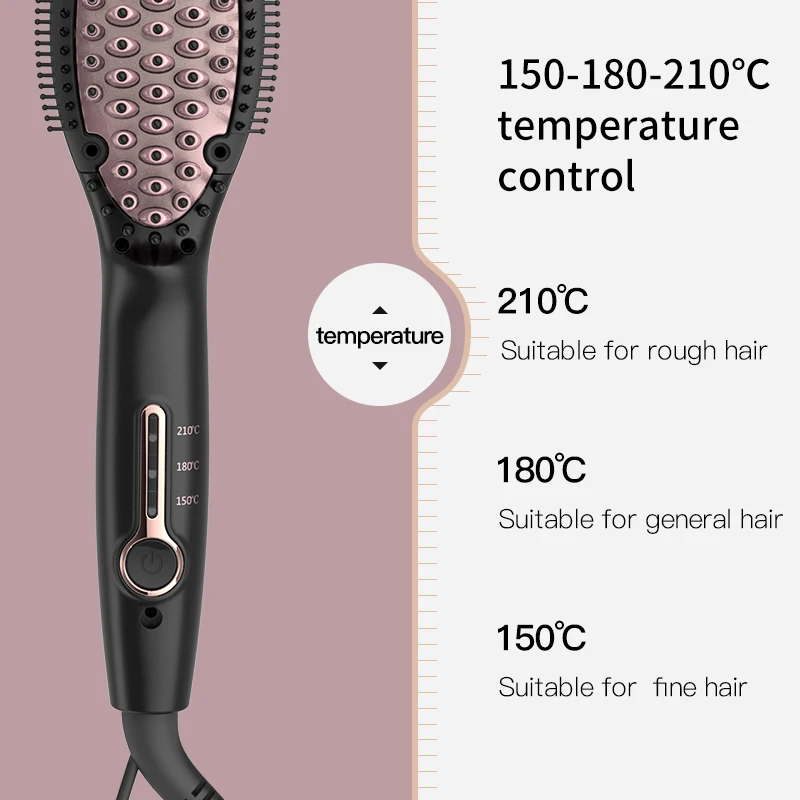 Щетка для выпрямления волос с горячим воздухом плоский утюжок расческа горячего