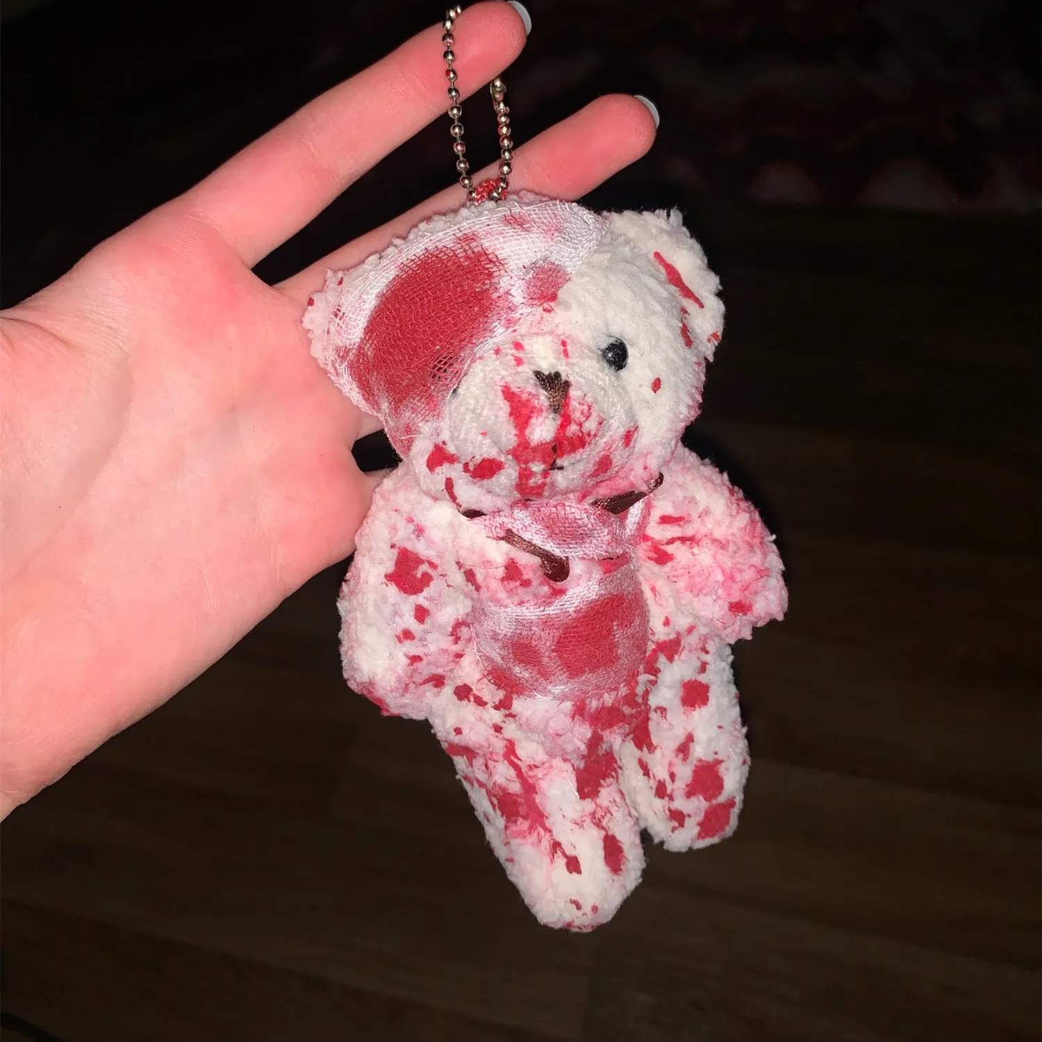 Брелок в стиле панк кровавый плюшевый медведь брелок для ключей Хэллоуина кукла