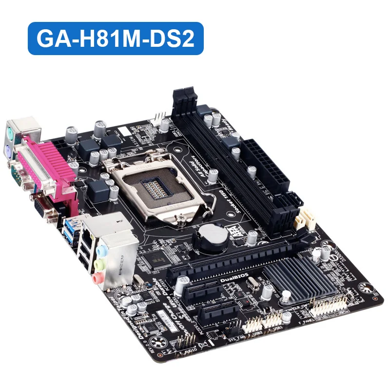 GIGABYTE GA-H81M-DS2 настольная материнская плата H81 Socket LGA 1150 i3i5 i7 DDR3 16G Micro-ATX UEFI биос оригинальная Отремонтированная материнская плата