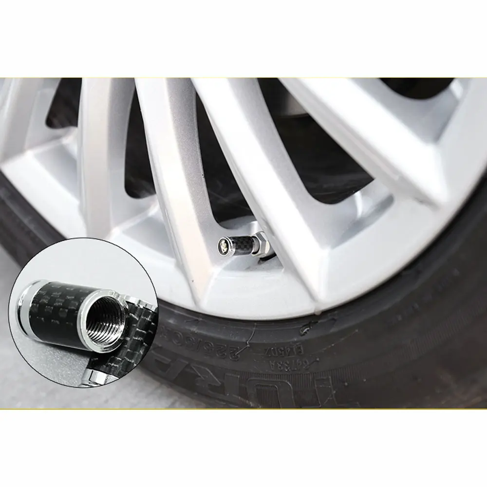 DSYCAR 4Pcs/Set Car Styling Copper Carbon Fiber Tire Valve Stems Caps Wheel Tires Stem Air Cap Covers Wheels Parts | Автомобили и