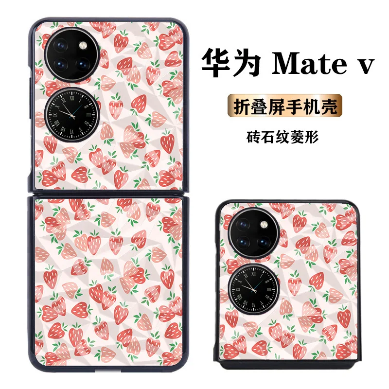 

For Huawei Mate V Case for Huawei P50 Pocket Case Foldable Screen Phone Case Diamond Pattern Butterfly Floral