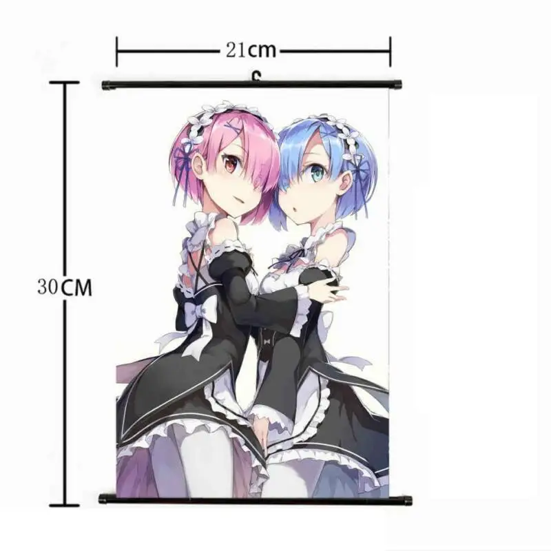 

Горячая Распродажа японского аниме Re: Zero kara Hajimeru Isekai Seikatsu Rem плакат настенный свиток 02 подвесное украшение для дома