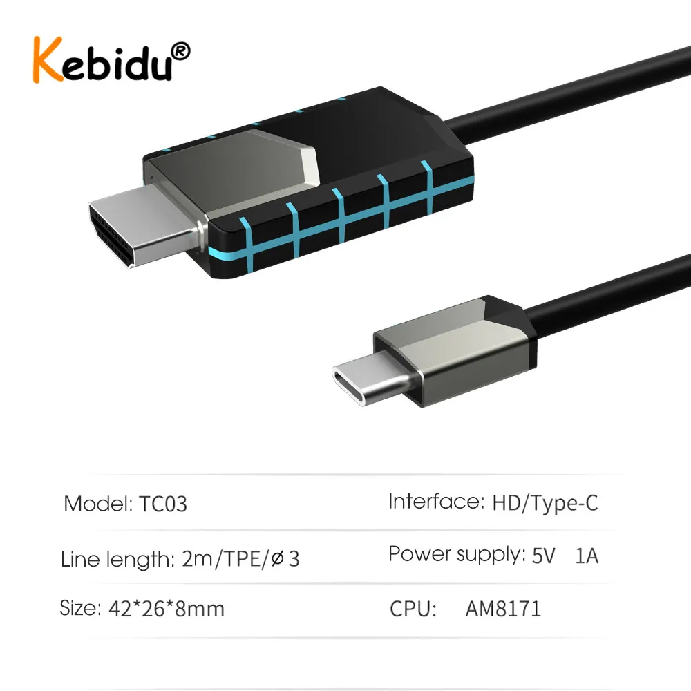 Тип C к совместимому с HDMI кабель 1080P HD ТВ адаптер для телефонов на базе Android Bluetooth