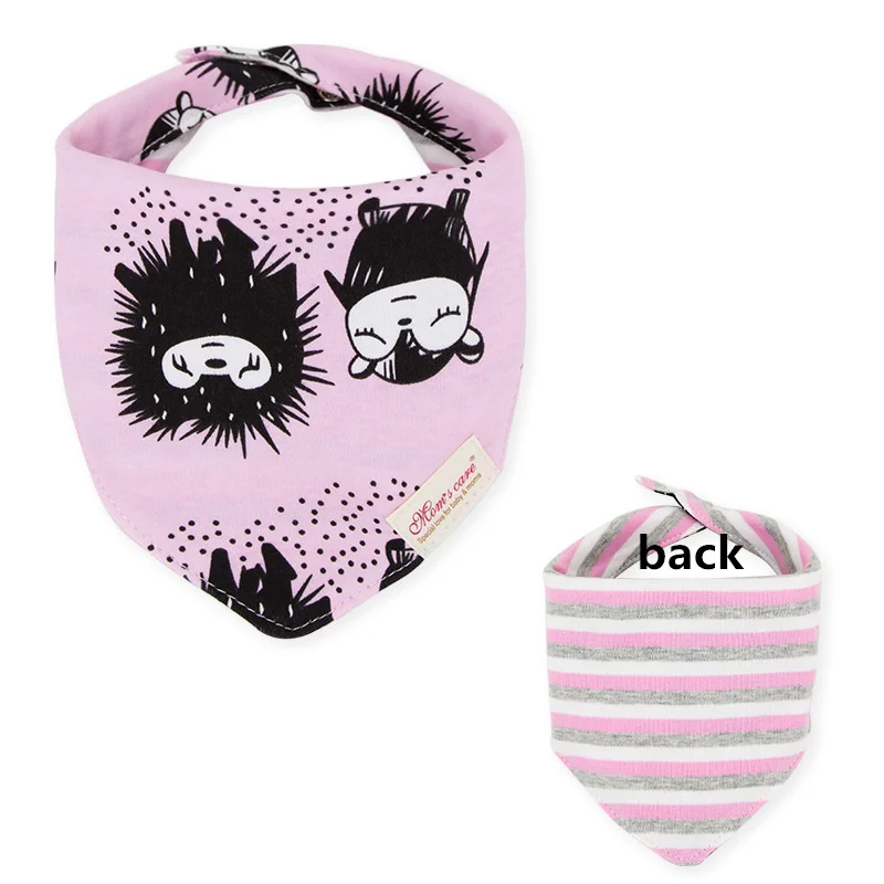 

Baby Bibs Cotton Baby Feeding Apron Triangle Cute Baby Bibs Girls Boys Cartoon Feeding Scarf Bib Burp Cloths 2 Sides Can Use