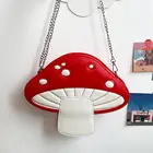 Женская сумка через плечо в форме гриба, сумка-тоут на цепочке, кошелек X5XA, из искусственной кожи