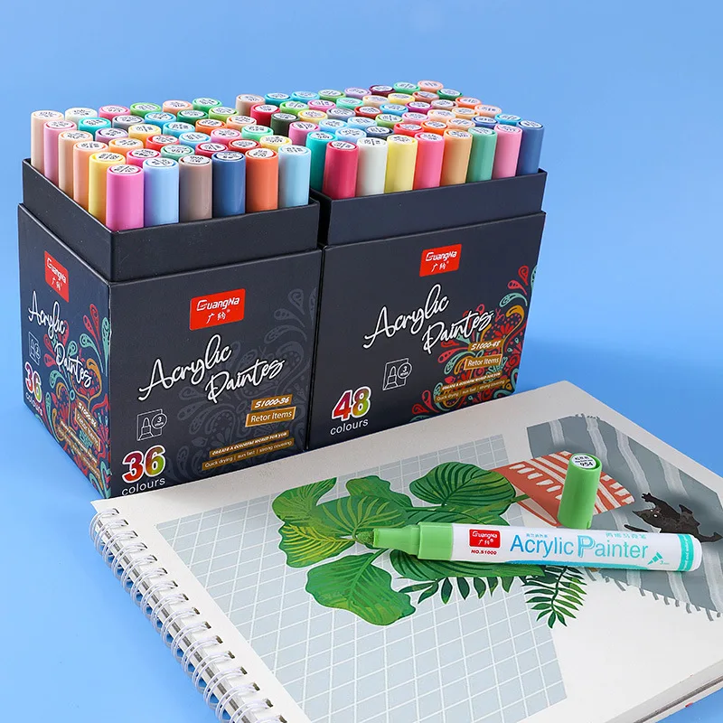 Morandi Acrylic Marker Art Paint Markers Pen Set for 12/24/36/48 Colored Rock Ceramic Porcelain Mug Glass Wood Fabric Canvas CD |