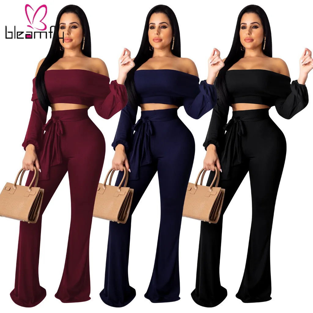 С открытыми плечами комплект из двух предметов спортивные костюмы осень для