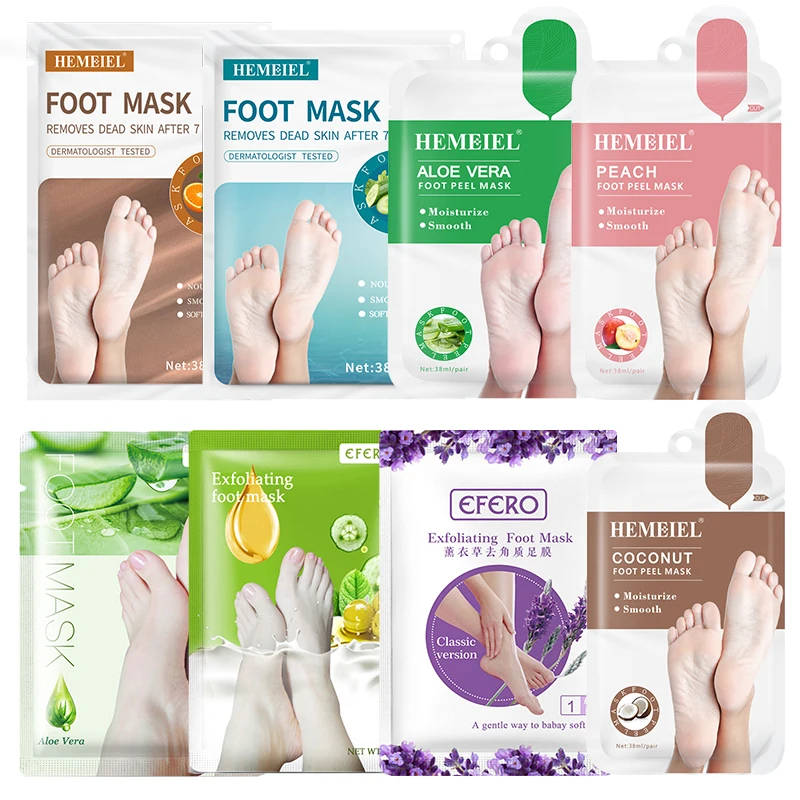 

HEMEIEL Feet Exfoliating Foot Mask Foot Peeling Dead Skin Lavender Aloe Vera Feet Mask Remove Calluses Socks for Pedicure 1Pair