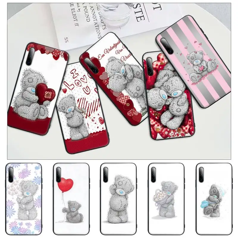 

Lovely Teddy Bear Black Silicone Phone Case Cover For Xiaomi Mi 6 A2 8 10 Lite 9 Se 9t Pro A1 Note 10 Lite