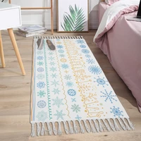 simple style living room carpet bohemian bedroom rug imitation cotton linen woven prayer mat kitchen area rug entrance doormat