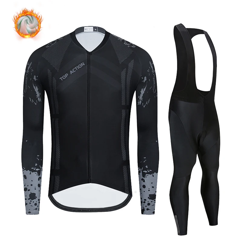 

Top Action 2020 Winter Thermal Fleece Cycling Jersey Set Cycling Clothes MTB Bike Clothing Uniform Bicycle Maillot Ropa Ciclismo