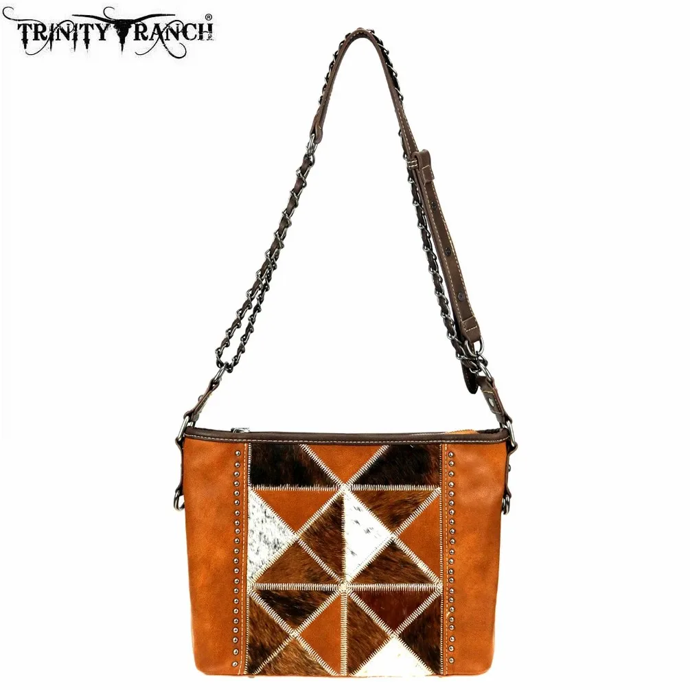 

Trinity Ranch Tooled Leather Collection Hobo/Crossbody Brown Bag