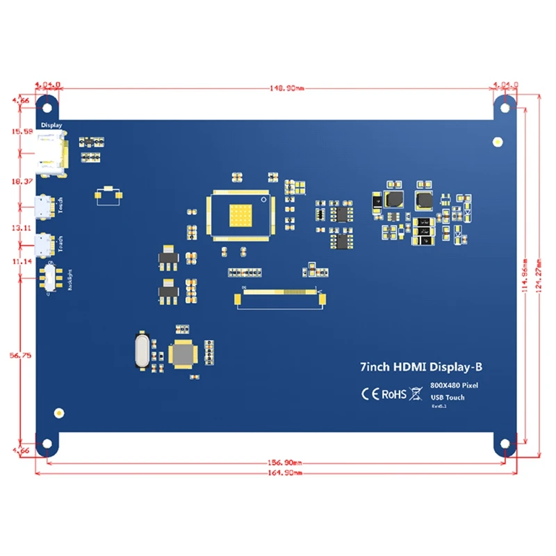 7 дюймов ЖК дисплей HDMI Пресс Sn Дисплей на тонкопленочных транзисторах