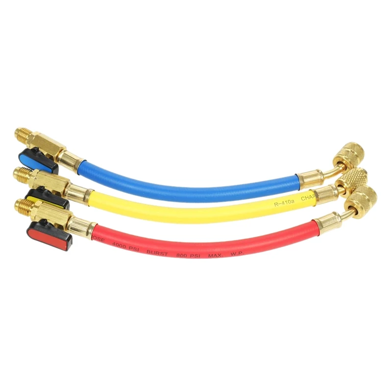 3 шт. R134A R410A R22 R12 800 Psi манометр набор A/C охлаждающий зарядный шланг высокого
