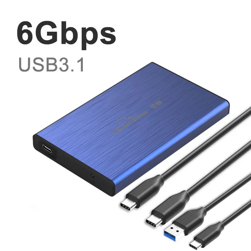 USB 3,1 3,0 для sata 2," чехол для жесткого диска корпус для жесткого диска коробка для жесткого диска Высокая скорость 6 Гбит/с SSD чехол для внешнего диска для планшета/ноутбука - Цвет: Aluminum-C-C   C-A