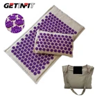 Коврик для снятия стресса, натуральный льняной кокосовый Массажный коврик для акупрессуры, коврик для йоги, подушка с шипами лотоса, натуральный